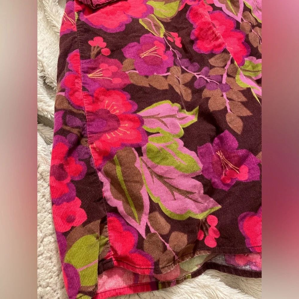 EUC Vintage Gap Kids Floral Corduroy Shift Dress